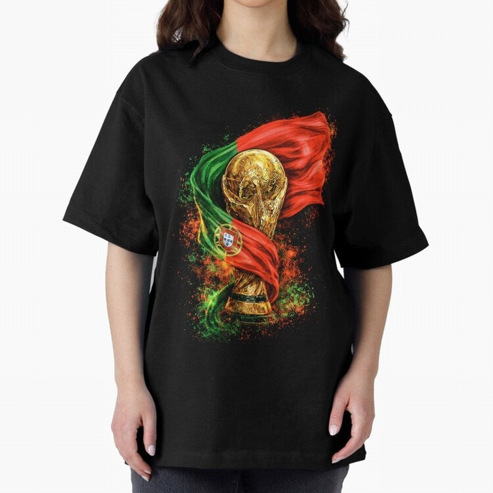 Portugal Football National Pride Oversized T-Shirt Live the Energy of Match Day Hype around FIFA World Cup 2026, Mbappe, France, Global Supporter Spirit, Legendary Goals, National Colors and Tournament Celebration; Great for Watch Parties, Sports