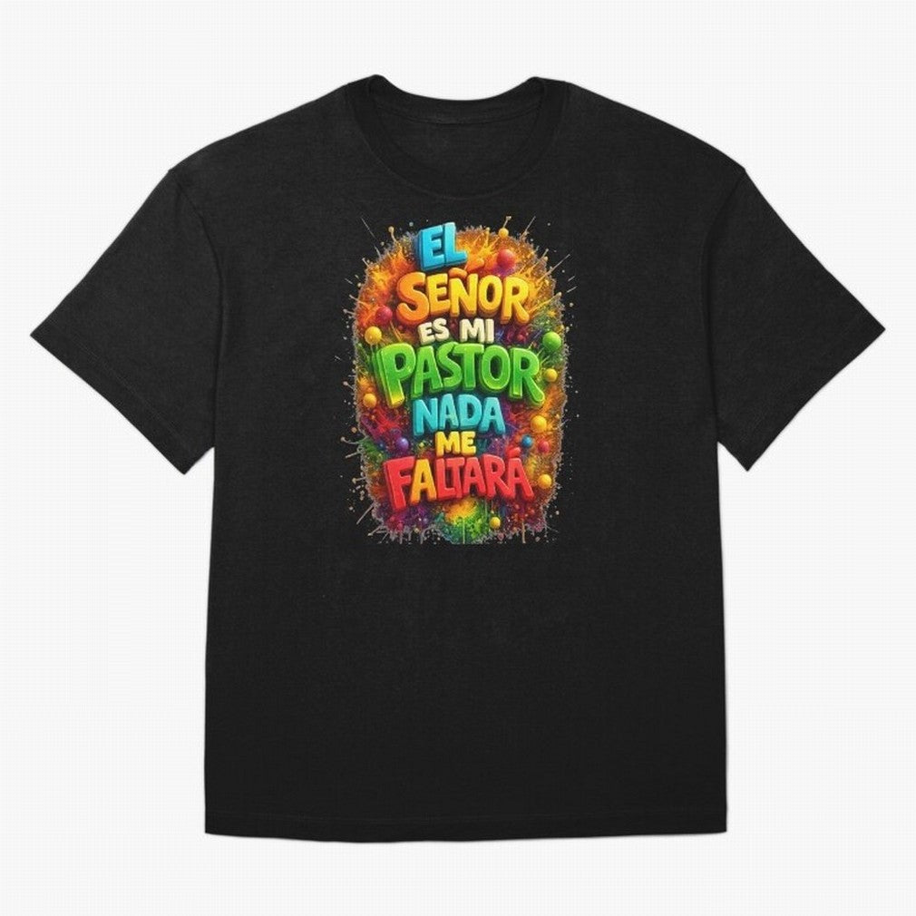 Modern 3D Psalm 23 Spanish Christian Art - El Se?or es mi Pastor Oversized T-Shirt Celebrate Classic Football Spirit in Global Football Passion for FIFA World Cup 2026 Group Stage, Connected to Messi, Neymar and Mbappe, Argentina and Brazil, Global