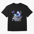 God is My Strength - Blue Butterfly Watercolor Art Oversized T-Shirt Share the Excitement of FIFA World Cup 2026 USA Canada Mexico for Fans of Messi and Cristiano Ronaldo and Netherlands, Bringing Football Passion, Legendary Performances, Festival