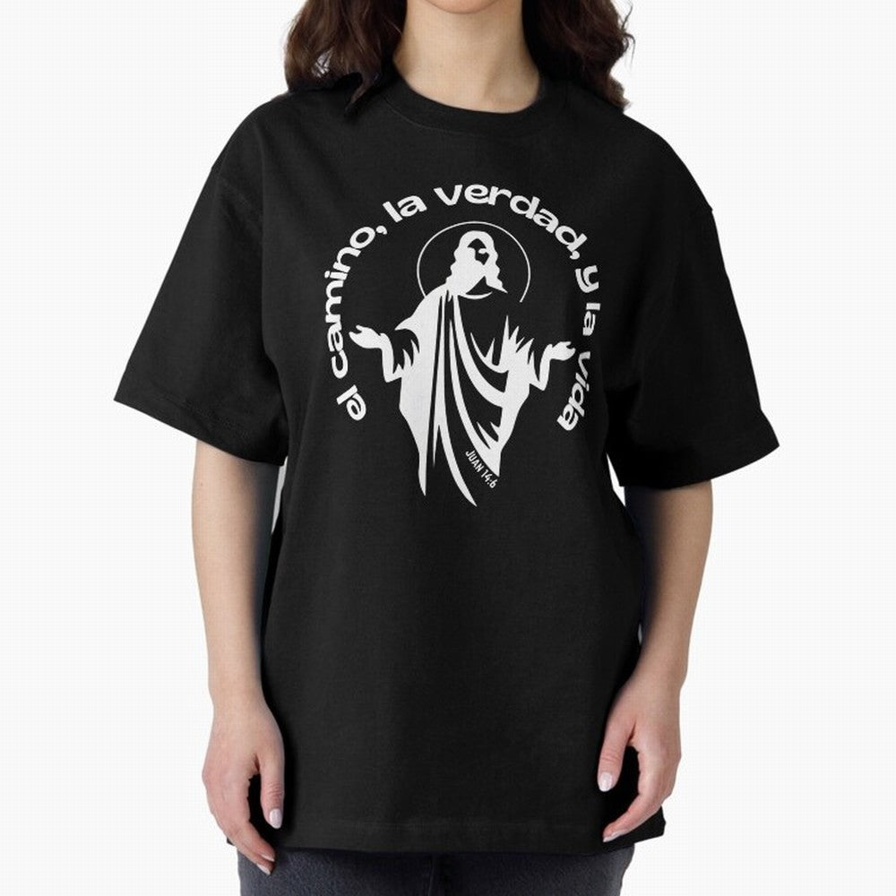 el camino, la verdad, y la vida Oversized T-Shirt Make Your Look Match Global Football Passion for FIFA World Cup 2026 Group Stage, Built around Haaland, Germany, Supporter Pride, Iconic Celebrations, Legendary Names and Global Match Day Energy;
