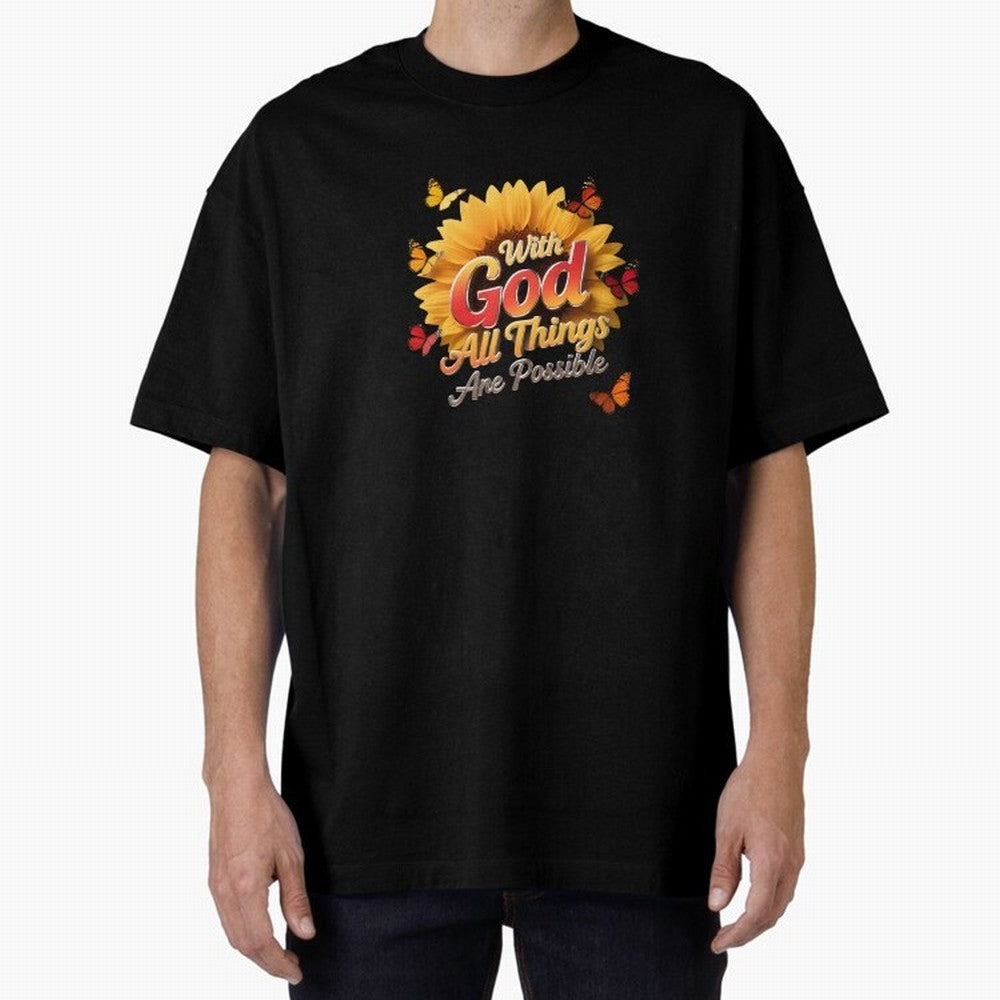 With God all things Are possible T shirt Oversized T-Shirt Join Global Football Passion for FIFA World Cup 2026 USA Canada Mexico, Featuring Haaland, Portugal, Spain and Germany, Supporter Pride, Iconic Celebrations, Legendary Names and Global