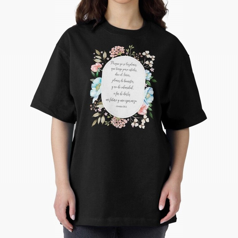 Jerem¨ªas 29:11 ¨C Planes de esperanza | Vers¨ªculo cristiano inspirador en espa?ol Oversized T-Shirt Support FIFA World Cup 2026 USA Canada Mexico Inspired by Mbappe, Portugal Energy, Retro Football Energy, Iconic Rivalries, Trophy Chase Drama and