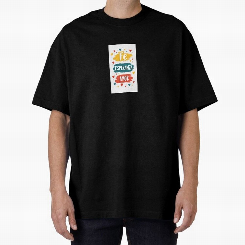 Fe Esperanza Amor Oversized T-Shirt Show Love for Legendary Goals in the FIFA World Cup 2026 USA Canada Mexico Journey through CR7 Highlights, Netherlands Pride, Game Day Rituals, Football Legends, Country Pride and the Road to the Final; Perfect
