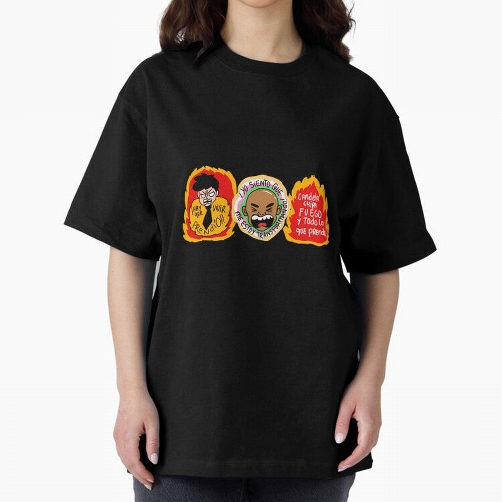 Hay Que Vivir Prendo Yo Siento Que Me Estoy Transformando Candela Chipa Fuego Y Todo Lo Que Prenda Oversized T-Shirt Bring Match Day Fire to Match Day Hype around FIFA World Cup 2026 USA Canada Mexico, CR7 and Messi, Germany, Soccer Culture,