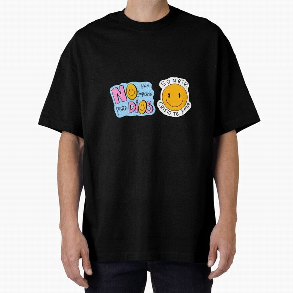 No Hay Imposibles Para Dios Sonrie Cristo Te Ama Oversized T-Shirt Bring Stadium Energy to FIFA World Cup 2026 Group Stage Capturing Haaland, England Energy, Game Day Rituals, Football Legends, Country Pride and the Road to the Final; Ideal for