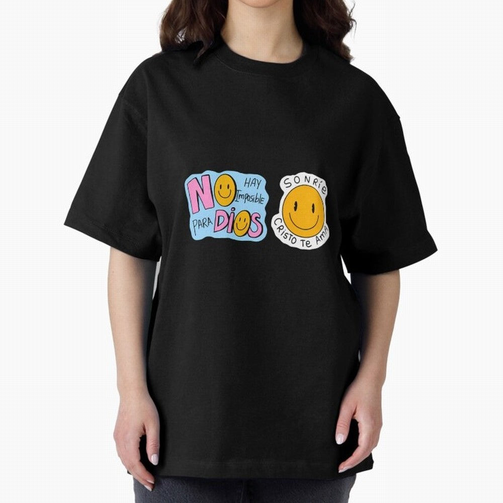 No Hay Imposibles Para Dios Sonrie Cristo Te Ama Oversized T-Shirt Bring Stadium Energy to FIFA World Cup 2026 Group Stage Capturing Haaland, England Energy, Game Day Rituals, Football Legends, Country Pride and the Road to the Final; Ideal for