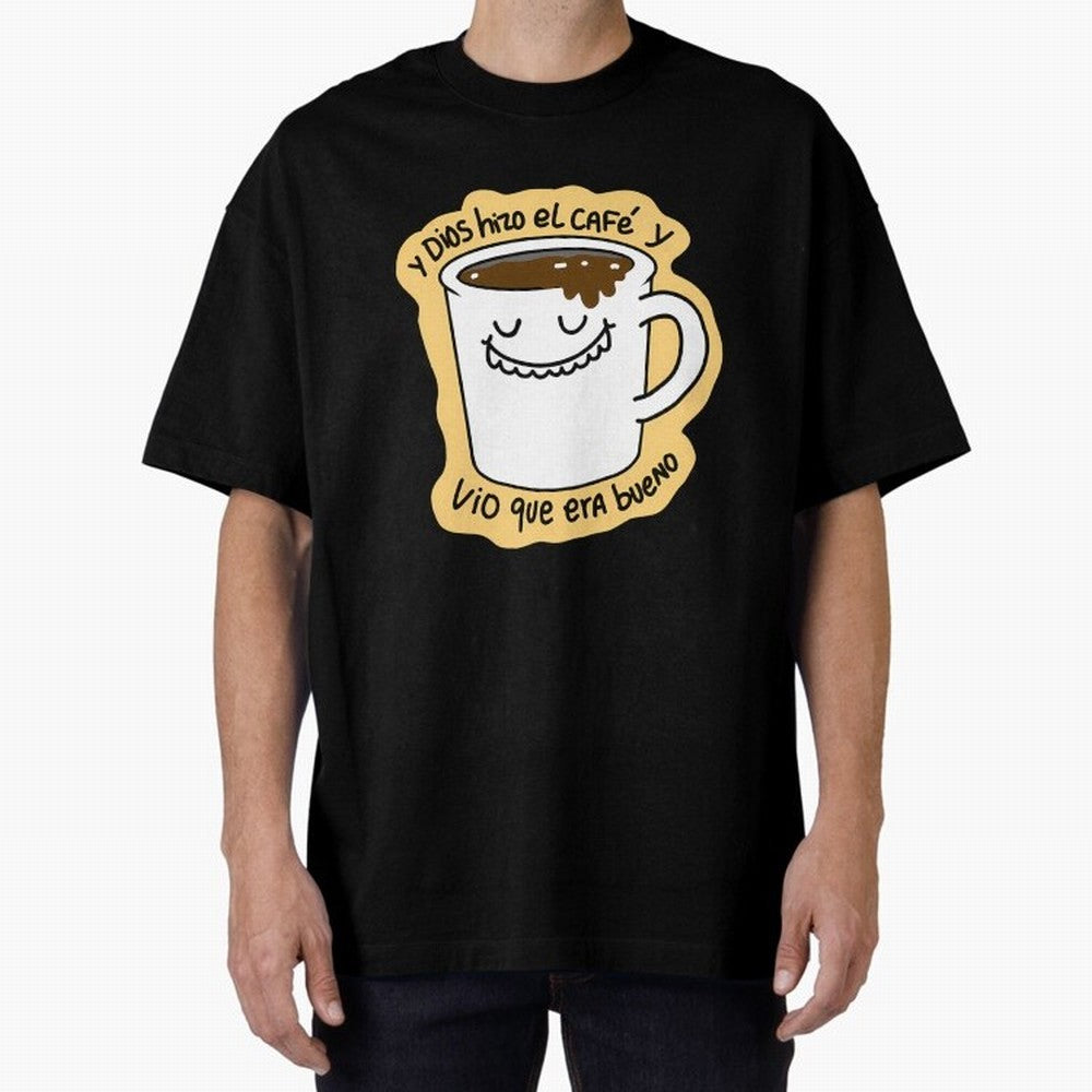 Y Dios Hizo El Caf Y Vio Que Era Bueno Oversized T-Shirt Follow Every Goal of FIFA World Cup 2026 Highlighting Cristiano Ronaldo, Haaland and CR7, Argentina Energy, Worldwide Fan Energy, Dramatic Goals, Stadium Lights and Championship Celebrations;