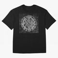 Medalla de San Benito Back Relieve Oversized T-Shirt Capture Global Football Passion for FIFA World Cup 2026 USA Canada Mexico, Inspired by Mbappe and Neymar, Portugal, Spain and Germany, Sports Nostalgia, International Competition, Famous Players