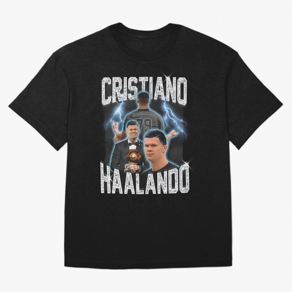Cristiano Haalando Lightning Poster For Football Fans and Gift For Sports Lovers Oversized T-Shirt Bring Global Football Passion for FIFA World Cup 2026 Group Stage, Connected to CR7 and Messi, Argentina and Brazil, Match Day Excitement, Supporter