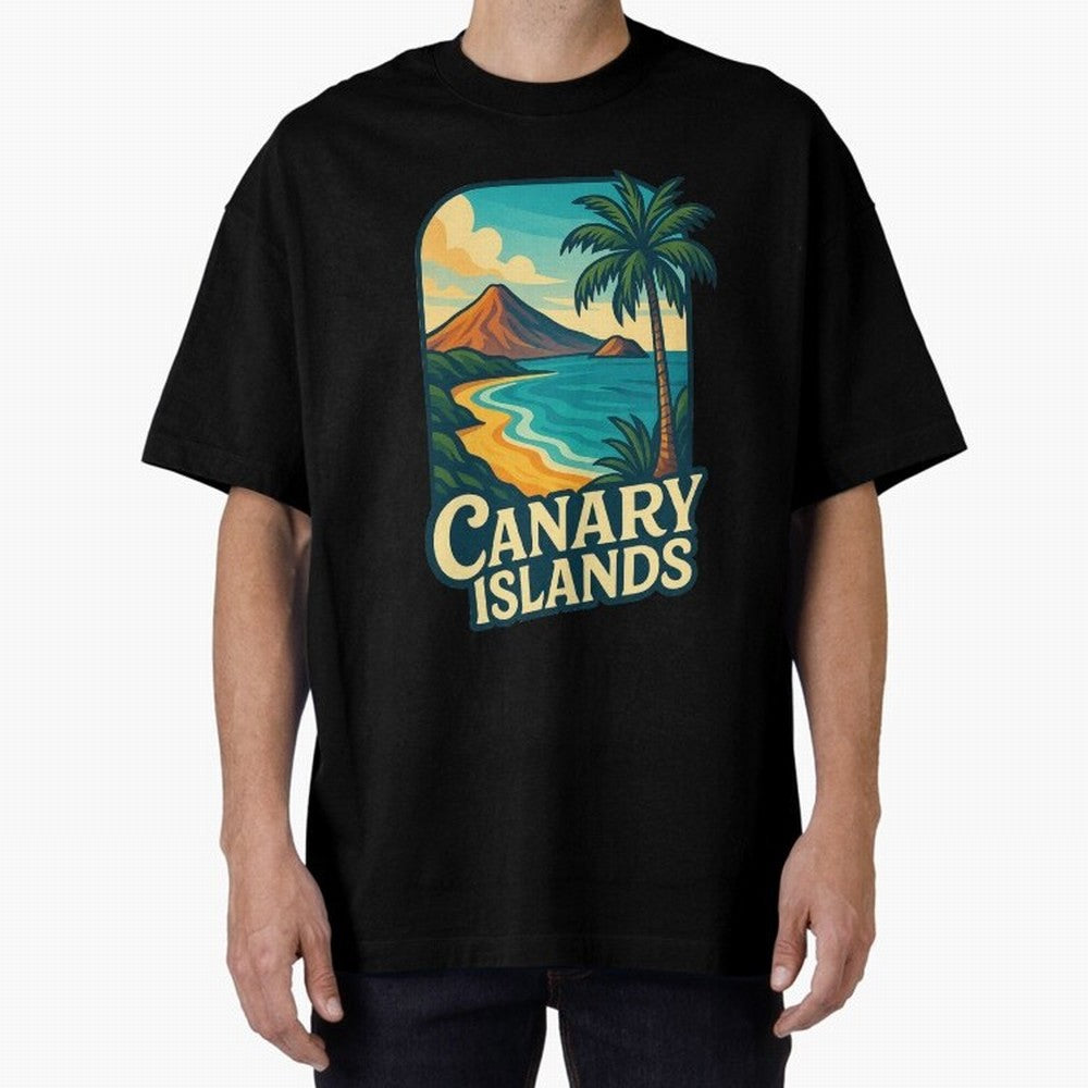 Tropical Shoreline of the Canary Islands Spain Oversized T-Shirt Enjoy the Biggest Football Party of FIFA World Cup 2026 Spirit, Built around Spain, CR7, Classic Soccer Heritage, Championship Pressure, Fan Loyalty and International Pride; Perfect