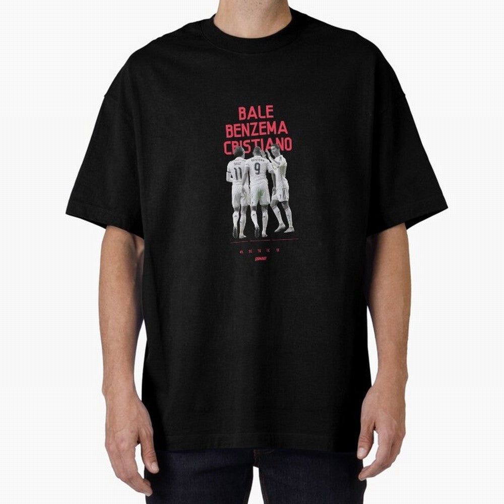 Real Madrid | Bale Benzema Cristiano Oversized T-Shirt Enjoy FIFA World Cup 2026 Group Stage for Fans of Neymar and Brazil, Portugal and Argentina, Bringing Vintage Soccer Flavor, Modern Football Stars, National Flags and Final Night Emotion;