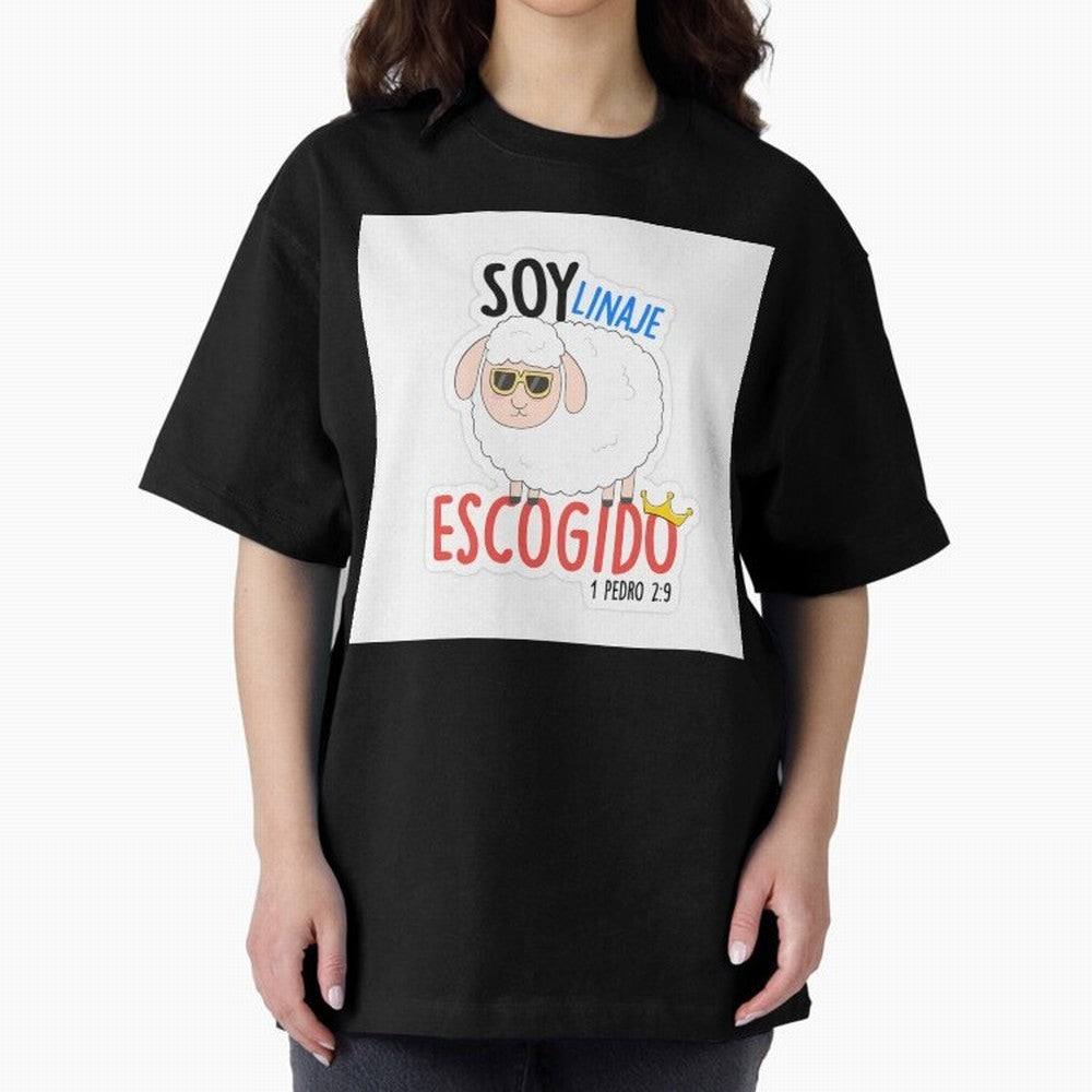 Soy Linaje Escogido - Sticker Cristiano Oversized T-Shirt Turn Football Passion into FIFA World Cup 2026 Spirit, Driven by England, Mbappe and Neymar, Soccer Culture, Superstar Moments, National Team Dreams and Competitive Fire; Perfect for People