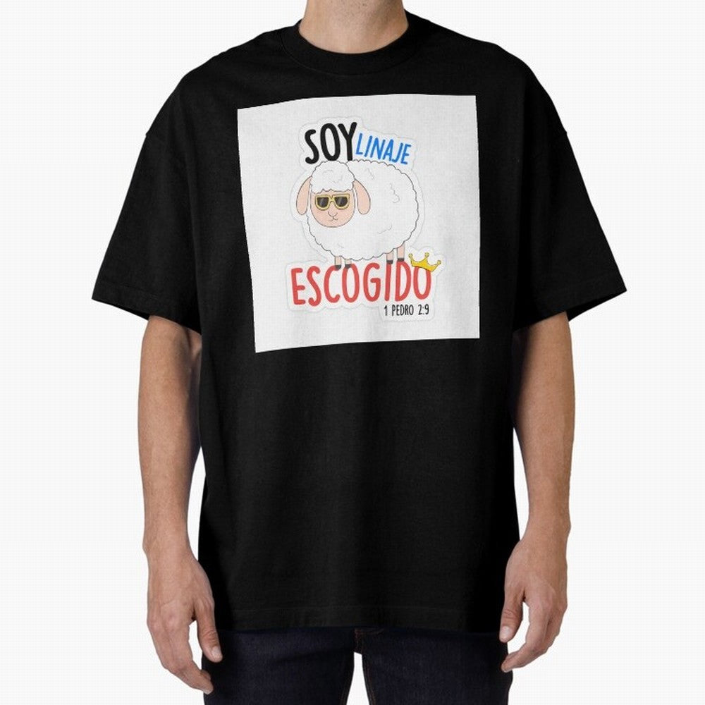 Soy Linaje Escogido - Sticker Cristiano Oversized T-Shirt Turn Football Passion into FIFA World Cup 2026 Spirit, Driven by England, Mbappe and Neymar, Soccer Culture, Superstar Moments, National Team Dreams and Competitive Fire; Perfect for People
