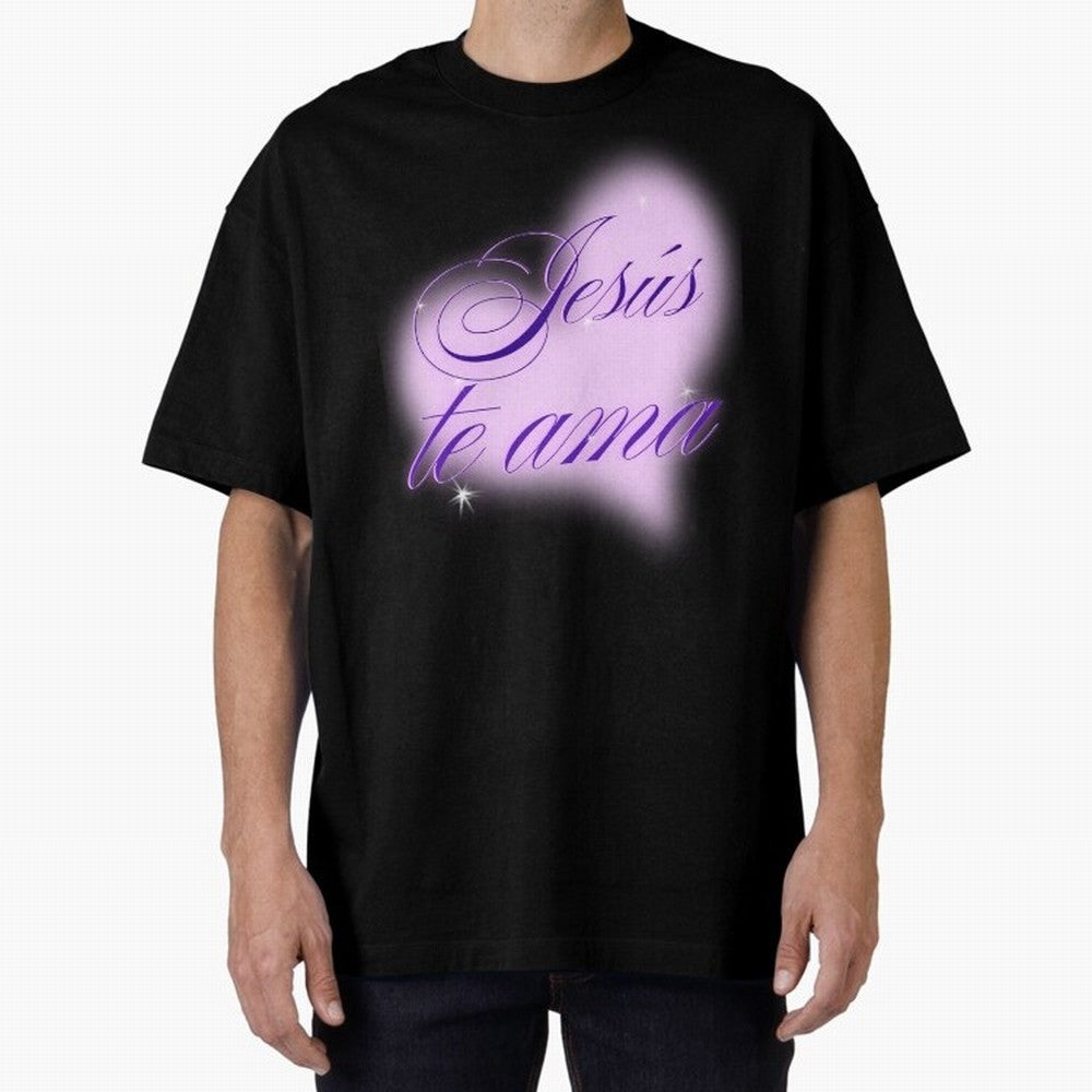Spanish, Jesus Loves You, Jes¨²s te ama, John 3:16 Oversized T-Shirt Honor the Beautiful Game during FIFA World Cup 2026 USA Canada Mexico Capturing Neymar, Haaland and Cristiano Ronaldo, Portugal, Spain and Germany Energy, Worldwide Fan Energy,