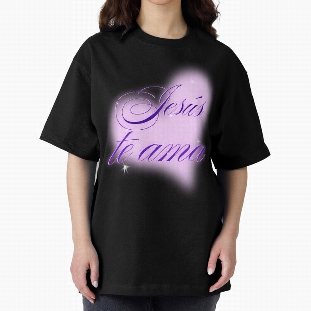 Spanish, Jesus Loves You, Jes¨²s te ama, John 3:16 Oversized T-Shirt Honor the Beautiful Game during FIFA World Cup 2026 USA Canada Mexico Capturing Neymar, Haaland and Cristiano Ronaldo, Portugal, Spain and Germany Energy, Worldwide Fan Energy,