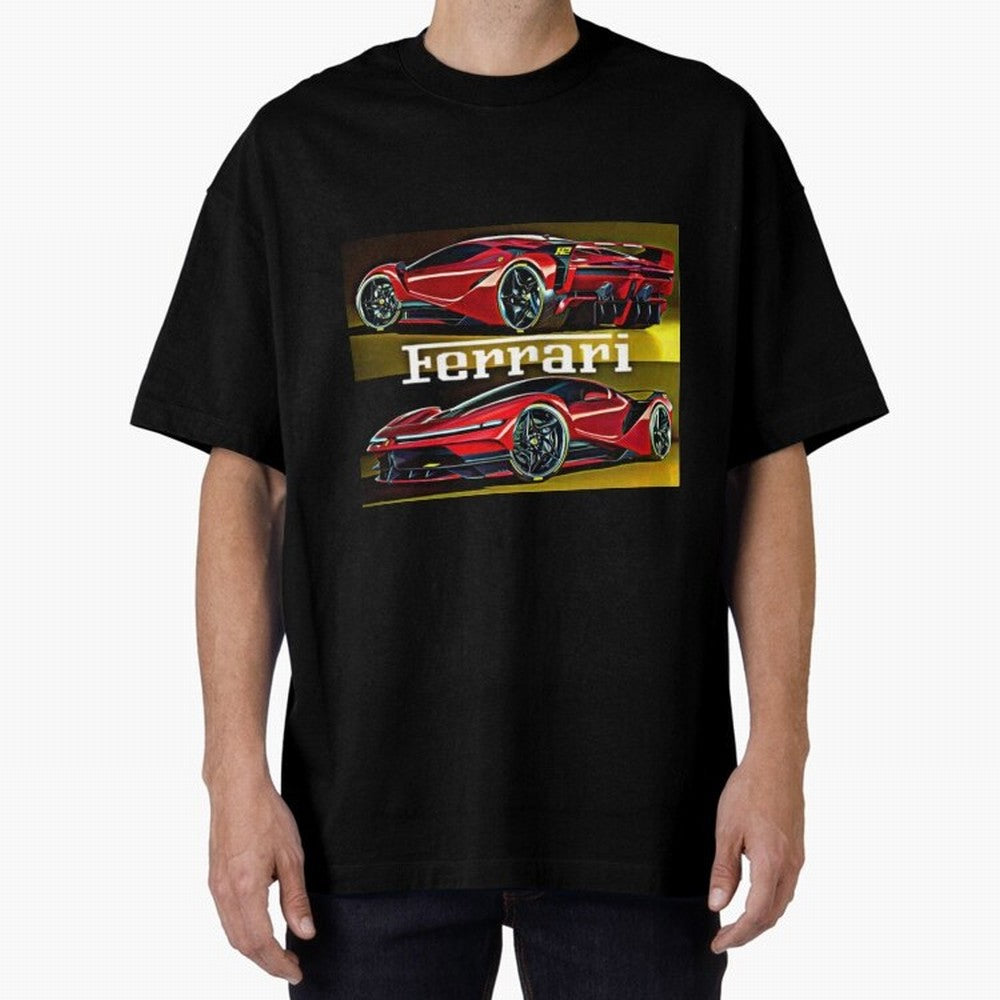 Ferarri F Concept Oversized T-Shirt Join the Countdown to the FIFA World Cup 2026 Journey through Mbappe and Neymar Highlights, France and Portugal Pride, Sports Nostalgia, International Competition, Famous Players and Unforgettable Victories;