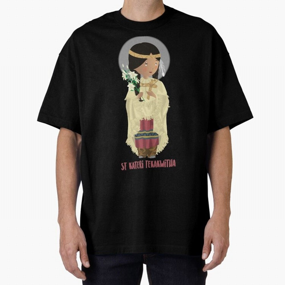 Saint Kateri Tekakwitha Oversized T-Shirt Support Your Favorite Stars during Global Football Passion for FIFA World Cup 2026 Group Stage, Built around Messi and Cristiano Ronaldo, Spain, Football History, Final Match Energy, Crowd Noise and Once in