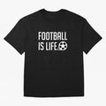 Football Is Life (Red BG) Oversized T-Shirt Live the Energy of Global Football Passion for FIFA World Cup 2026, Connected to Messi and Cristiano Ronaldo, England and Germany, Match Day Excitement, Supporter Culture, Golden Goals and Global Football