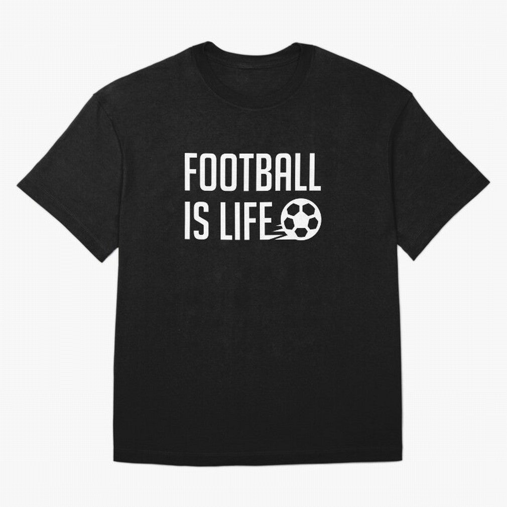 Football Is Life (Red BG) Oversized T-Shirt Live the Energy of Global Football Passion for FIFA World Cup 2026, Connected to Messi and Cristiano Ronaldo, England and Germany, Match Day Excitement, Supporter Culture, Golden Goals and Global Football