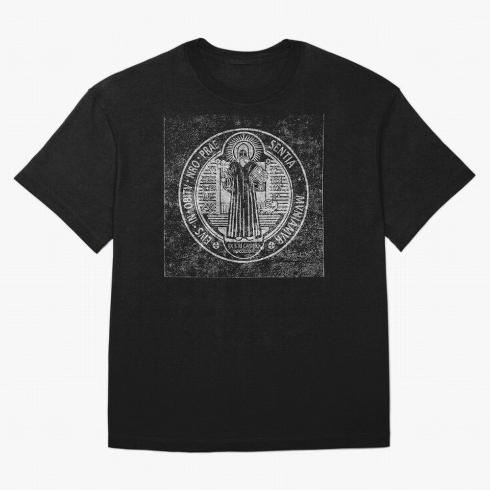 Medalla de San Benito Frontal Relieve Oversized T-Shirt Honor FIFA World Cup 2026 Group Stage for Fans of Mbappe and Argentina, Bringing Sports Nostalgia, International Competition, Famous Players and Unforgettable Victories; Perfect for Supporters