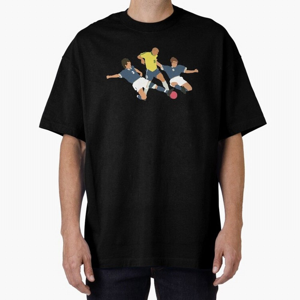 Ronaldo vs Maldini & Cannavaro Iconic Football Moment Oversized T-Shirt Support Iconic Players in Match Day Hype around FIFA World Cup 2026 Group Stage, Cristiano Ronaldo, Spain, Football Passion, Legendary Performances, Festival Vibes and
