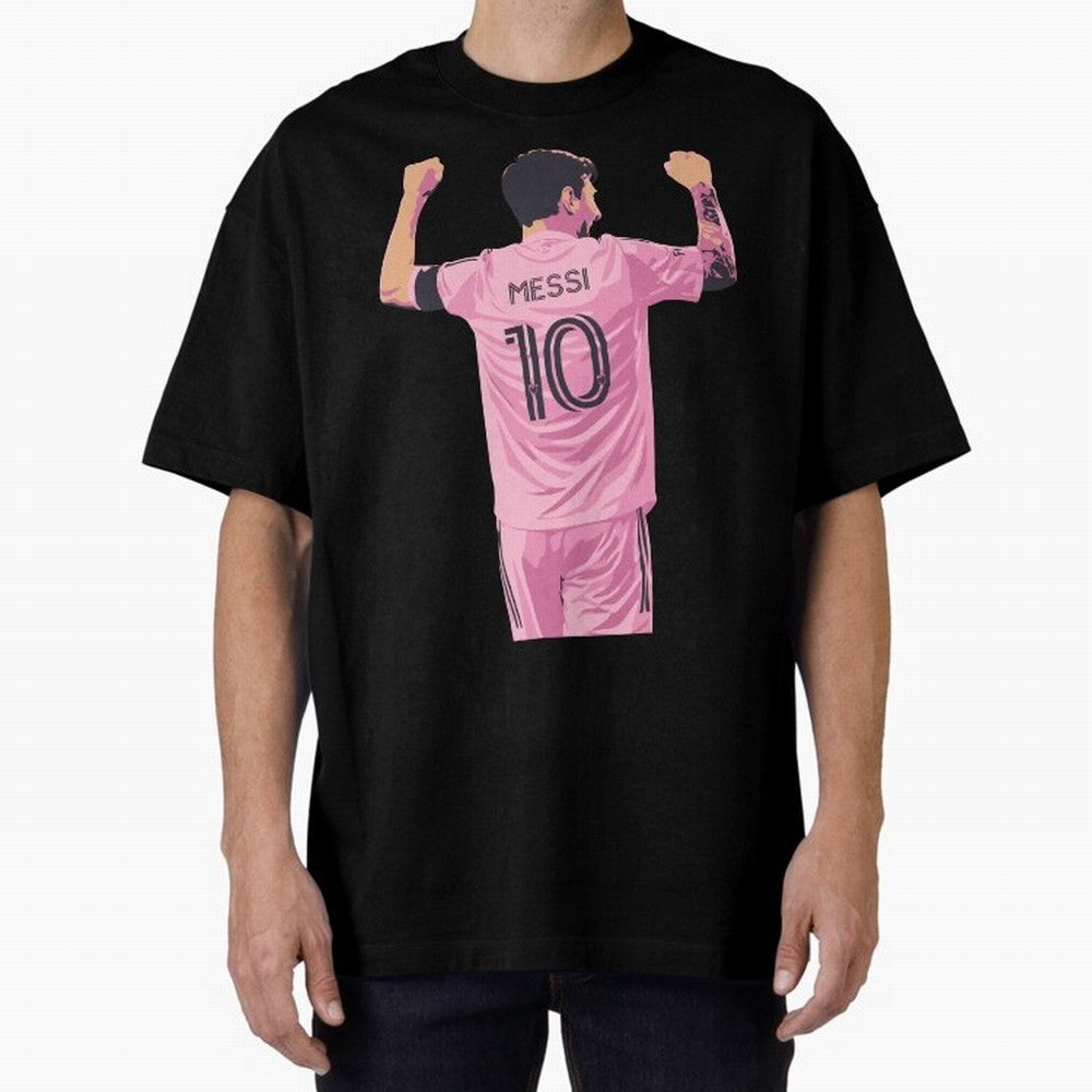 Lionel Messi Celebration Oversized T-Shirt Celebrate Global Passion for FIFA World Cup 2026 for Fans of Haaland and Brazil, Portugal and Argentina, Bringing Goal Celebration Energy, Supporter Heritage, Football Icons and Worldwide Tournament Joy;