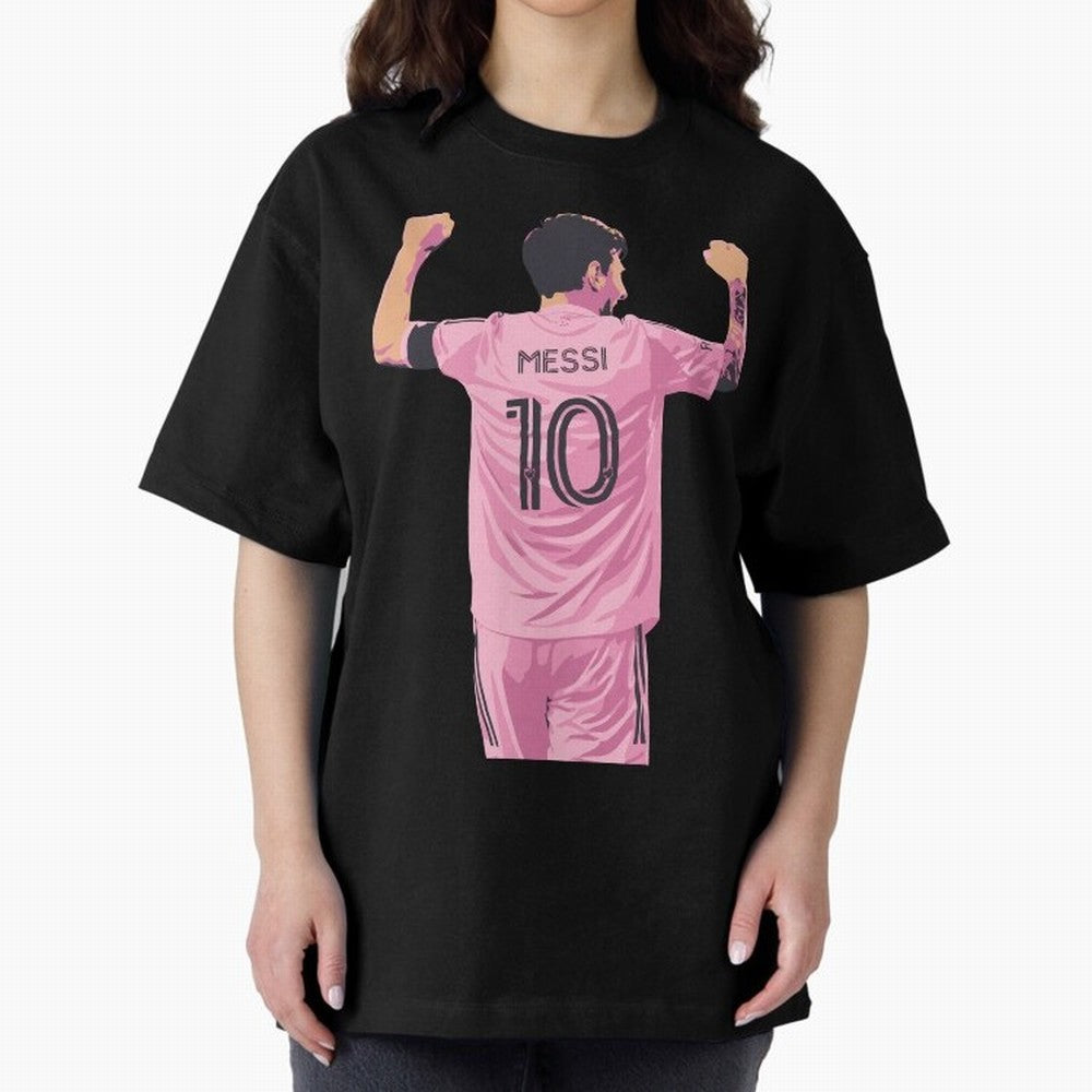 Lionel Messi Celebration Oversized T-Shirt Celebrate Global Passion for FIFA World Cup 2026 for Fans of Haaland and Brazil, Portugal and Argentina, Bringing Goal Celebration Energy, Supporter Heritage, Football Icons and Worldwide Tournament Joy;