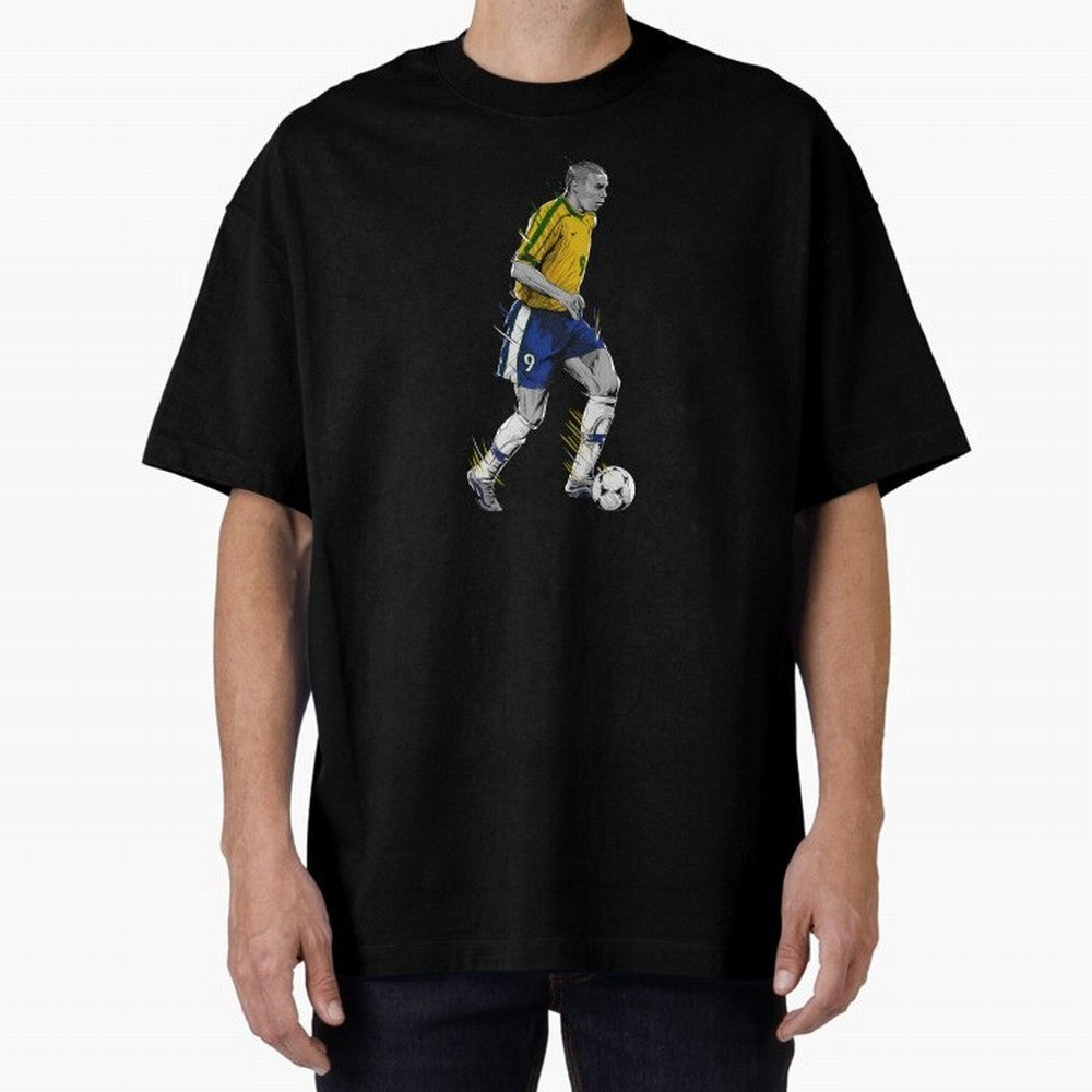 Ronaldo R9 Phenomenon Oversized T-Shirt Represent FIFA World Cup 2026 for Fans of Messi, Neymar and Mbappe and England and Germany, Bringing Tournament Hype, Historic Matchups, Family Viewing Parties and Global Sports Pride; Perfect for Supporters