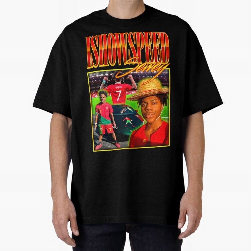 IShowSpeed Vintage Retro Y2K Design Oversized T-Shirt Support the Legends of FIFA World Cup 2026 Group Stage Centered on Haaland and Mbappe, England, France and Netherlands Energy, Championship Spirit, Famous Goals, Roaring Crowds and International