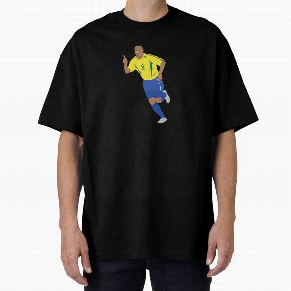 R9 Brazil - Ronaldo Oversized T-Shirt Honor Football Greatness during FIFA World Cup 2026 with Cristiano Ronaldo, Haaland and CR7, Brazil Energy, Football History, Final Match Energy, Crowd Noise and Once in a Lifetime Moments; Ideal for Fans Who