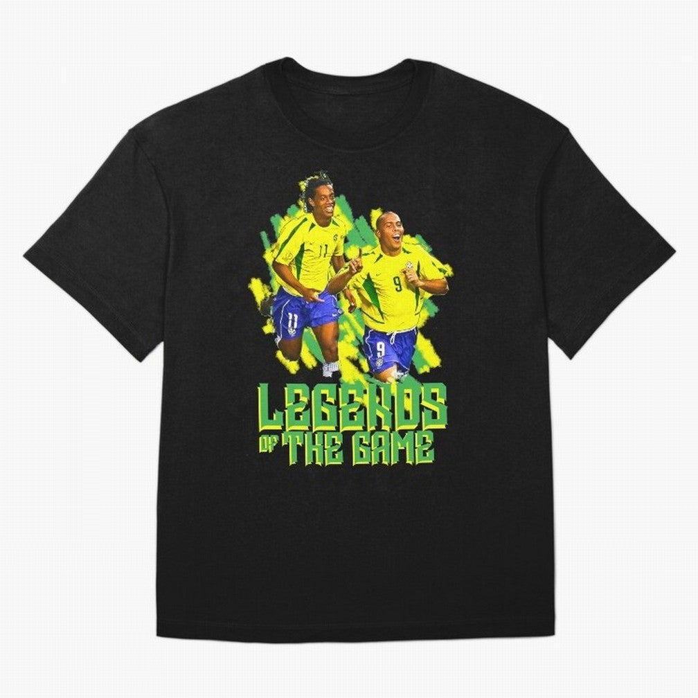 Ronaldinho and ronaldo brazil football print art Oversized T-Shirt Bring a Vintage Feel to Global Football Passion for FIFA World Cup 2026 USA Canada Mexico, Connected to Cristiano Ronaldo, Germany, Tournament Hype, Historic Matchups, Family