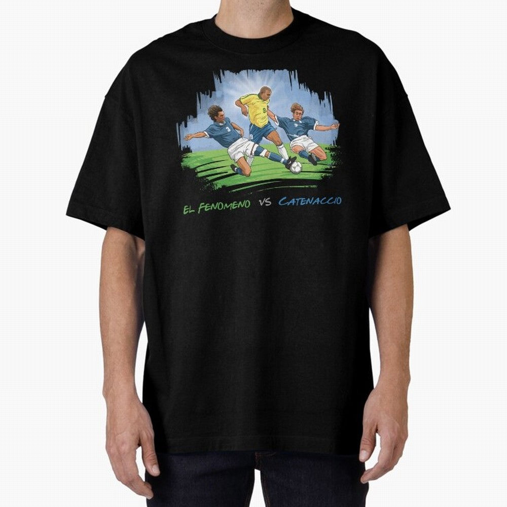 El Fenomeno Ronaldo Luis Nazario de Lima Oversized T-Shirt Celebrate Football Heritage in the FIFA World Cup 2026 Group Stage Journey through Cristiano Ronaldo Highlights, France and Portugal Pride, Sports Nostalgia, International Competition,