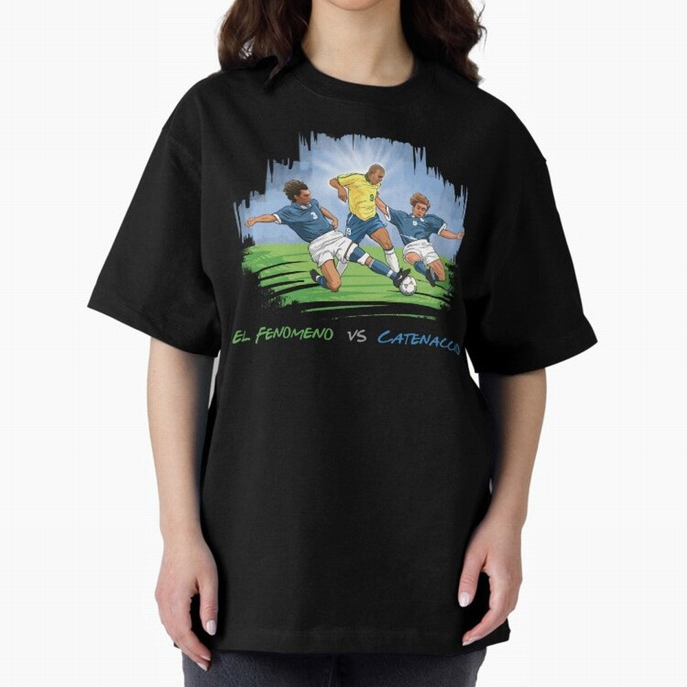 El Fenomeno Ronaldo Luis Nazario de Lima Oversized T-Shirt Celebrate Football Heritage in the FIFA World Cup 2026 Group Stage Journey through Cristiano Ronaldo Highlights, France and Portugal Pride, Sports Nostalgia, International Competition,