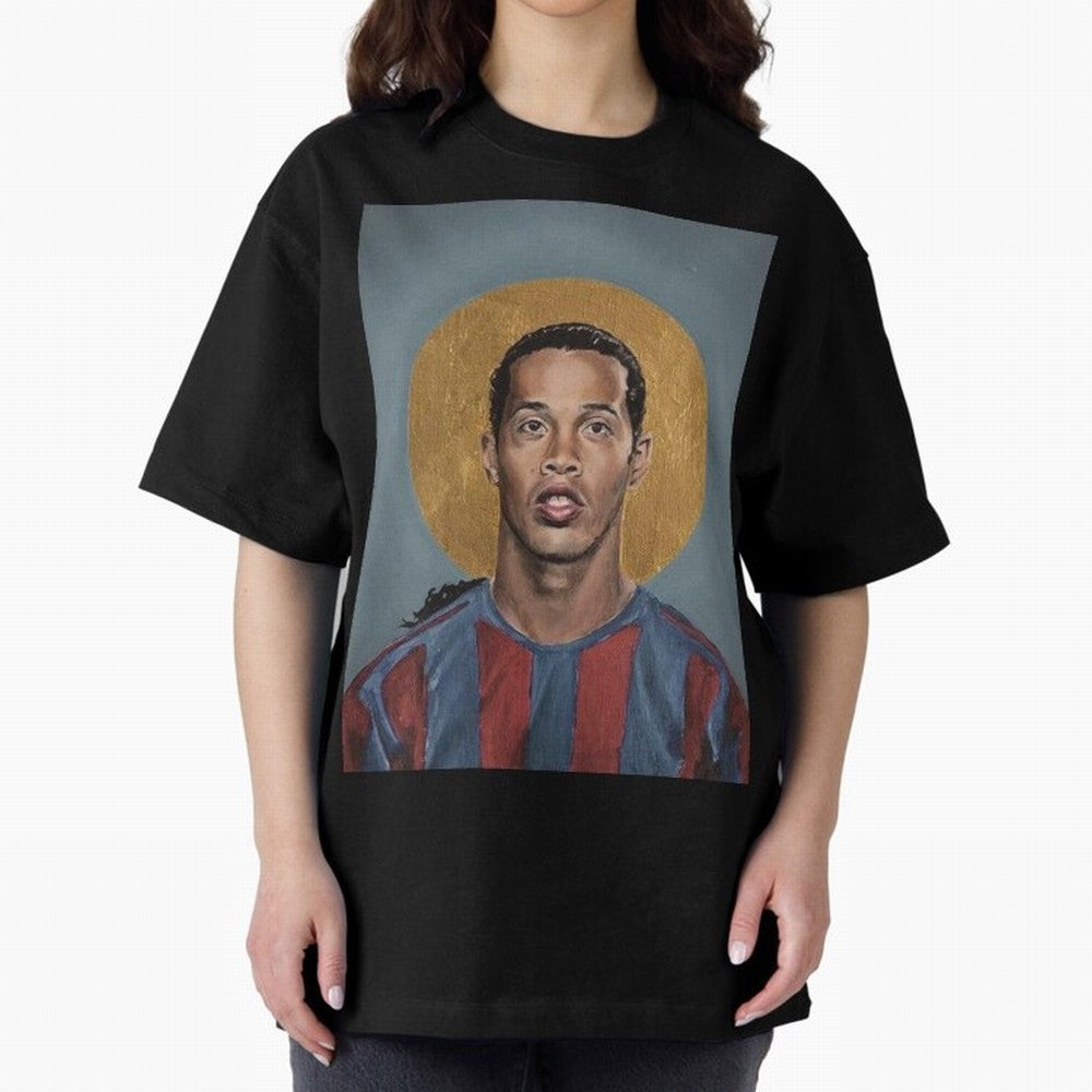 Art Ronaldinho Painting Oversized T-Shirt Represent Fans Who Live for Match Day Hype around FIFA World Cup 2026 Group Stage, Cristiano Ronaldo, England, France and Netherlands, Tournament Hype, Historic Matchups, Family Viewing Parties and Global