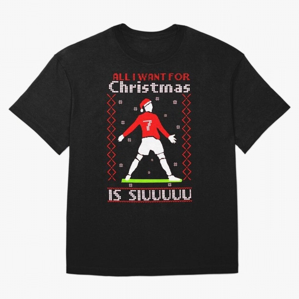 All I Want for Christmas Is Siu Ronaldo Oversized T-Shirt Bring Supporter Culture to FIFA World Cup 2026 Spirit, Inspired by England, Messi, Neymar and Mbappe, Supporter Pride, Iconic Celebrations, Legendary Names and Global Match Day Energy;