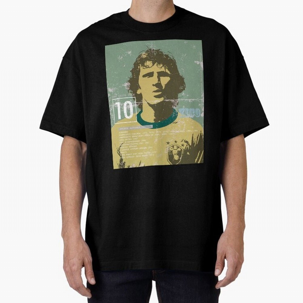 Zico Oversized T-Shirt Honor the FIFA World Cup 2026 Journey through Haaland Highlights, England, France and Netherlands Pride, Football Passion, Legendary Performances, Festival Vibes and Supporter Community; Ideal for Passionate Fans Who Love
