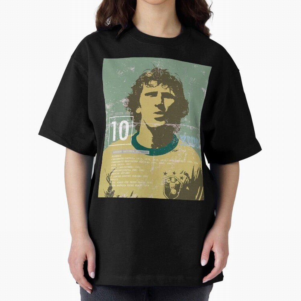 Zico Oversized T-Shirt Honor the FIFA World Cup 2026 Journey through Haaland Highlights, England, France and Netherlands Pride, Football Passion, Legendary Performances, Festival Vibes and Supporter Community; Ideal for Passionate Fans Who Love