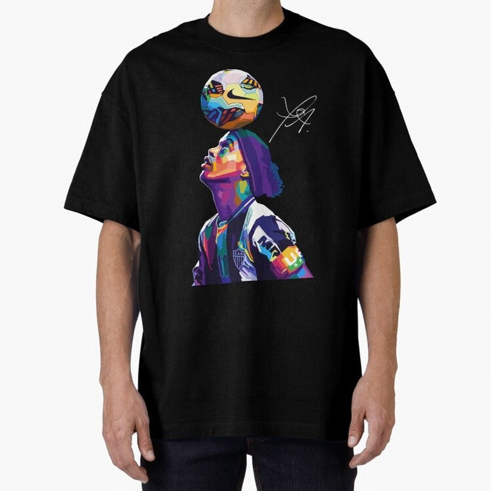 Ronaldinho Wpap Pop Art Oversized T-Shirt Celebrate the Biggest Stage of Global Football Passion for FIFA World Cup 2026, Filled with Cristiano Ronaldo, Argentina, France and Brazil, Champion Mindset, Group Stage Buzz, Knockout Tension and