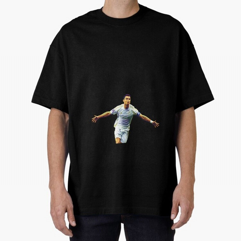 Ronaldo pop art Oversized T-Shirt Show Match Day Excitement for FIFA World Cup 2026 Featuring Messi, CR7 and Mbappe, Netherlands Energy, Tournament Hype, Historic Matchups, Family Viewing Parties and Global Sports Pride; Ideal for Fans Who Follow