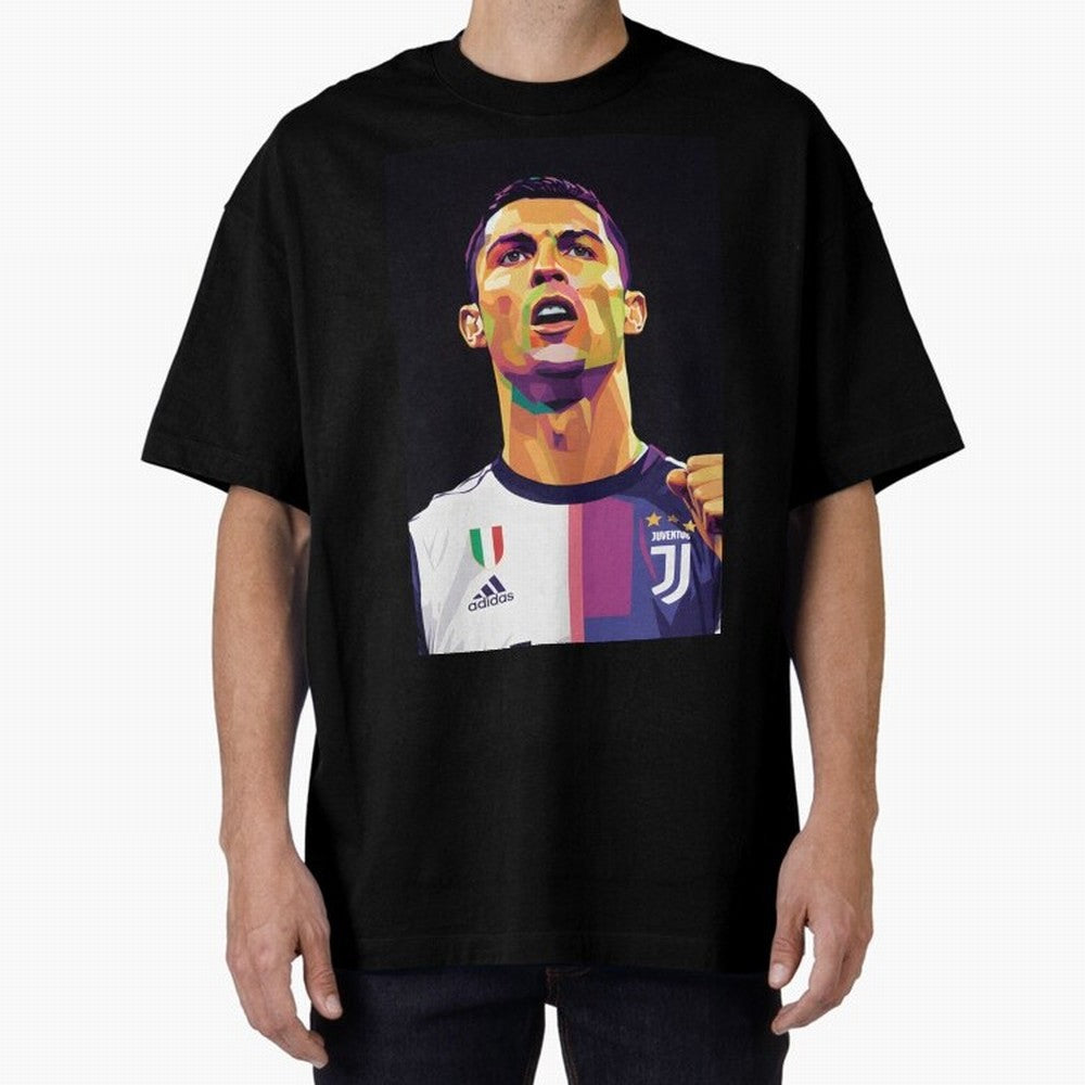 Ronaldo pop art Oversized T-Shirt Remember Match Day Hype around FIFA World Cup 2026 Group Stage, CR7 and Messi, Argentina and Brazil, Tournament Hype, Historic Matchups, Family Viewing Parties and Global Sports Pride; Ideal for Passionate Fans Who