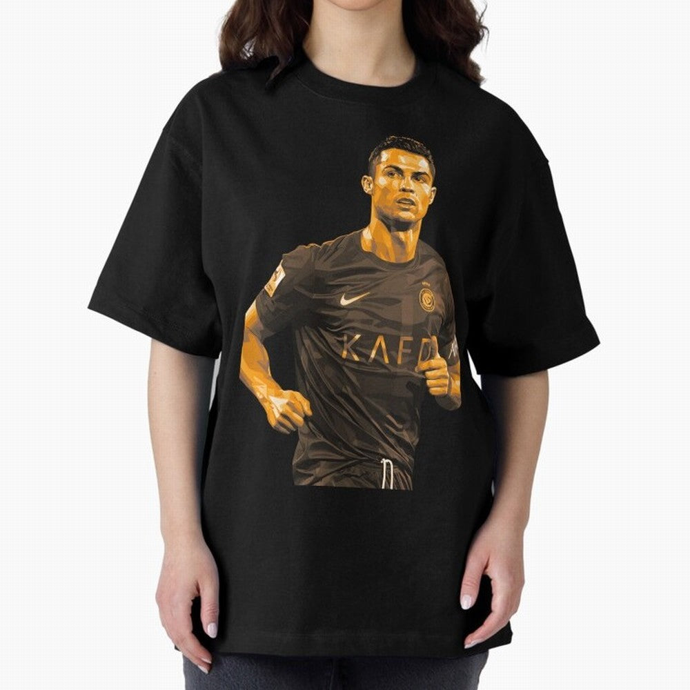 Ronaldo Oversized T-Shirt Cheer through Every Moment of FIFA World Cup 2026 USA Canada Mexico for Fans of Cristiano Ronaldo, Haaland and CR7 and Portugal, Spain and Germany, Bringing Sports Nostalgia, International Competition, Famous Players and