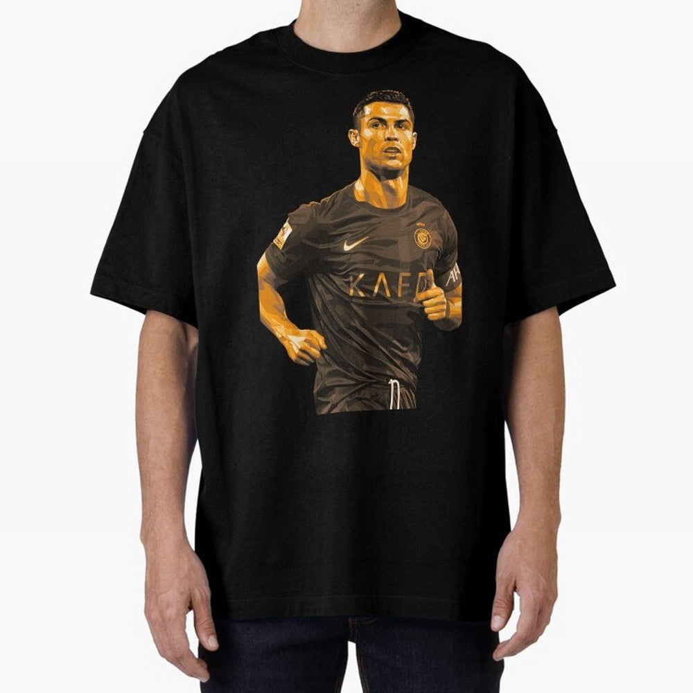 Ronaldo Oversized T-Shirt Cheer through Every Moment of FIFA World Cup 2026 USA Canada Mexico for Fans of Cristiano Ronaldo, Haaland and CR7 and Portugal, Spain and Germany, Bringing Sports Nostalgia, International Competition, Famous Players and