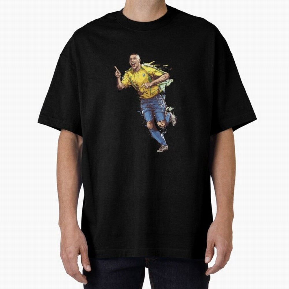 Brazilian Football Player from Milano Oversized T-Shirt Build Match Day Hype around FIFA World Cup 2026 USA Canada Mexico, Mbappe and Neymar, Germany, Football Festival Excitement, Trophy Ambitions, Country Rivalries and Star Player Buzz; Built for
