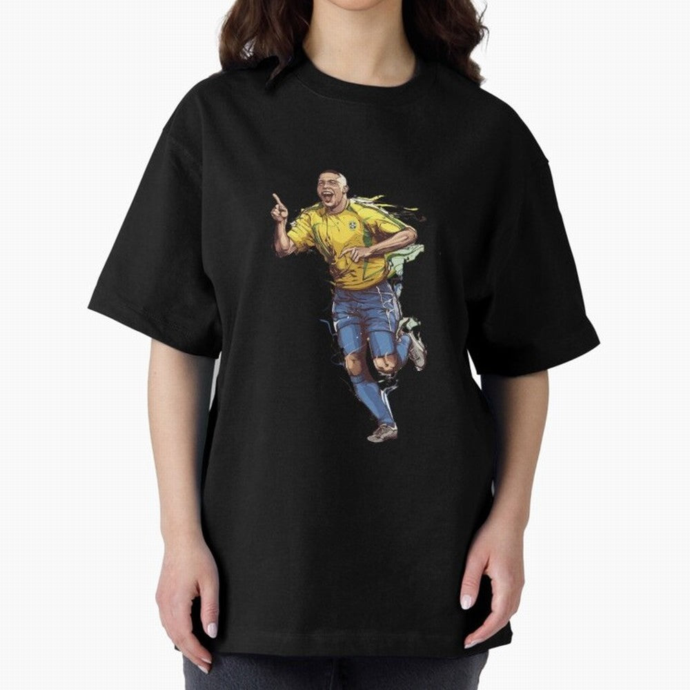 Brazilian Football Player from Milano Oversized T-Shirt Build Match Day Hype around FIFA World Cup 2026 USA Canada Mexico, Mbappe and Neymar, Germany, Football Festival Excitement, Trophy Ambitions, Country Rivalries and Star Player Buzz; Built for