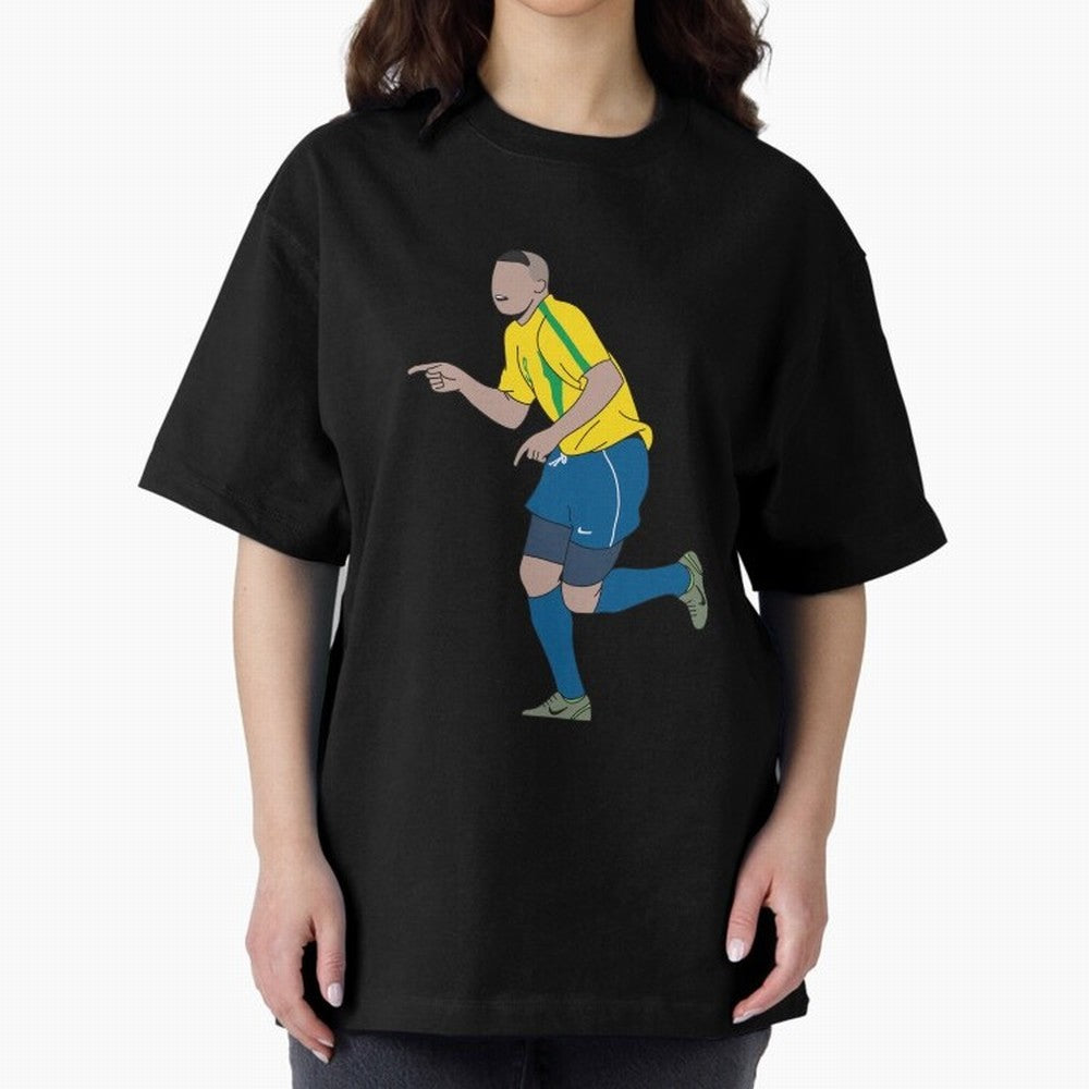 Ronaldo R9 Brazil (2002 WC) Oversized T-Shirt Bring a Champion Mindset to FIFA World Cup 2026 Group Stage for Fans of Messi, CR7 and Mbappe and England and Germany, Bringing Global Supporter Spirit, Legendary Goals, National Colors and Tournament