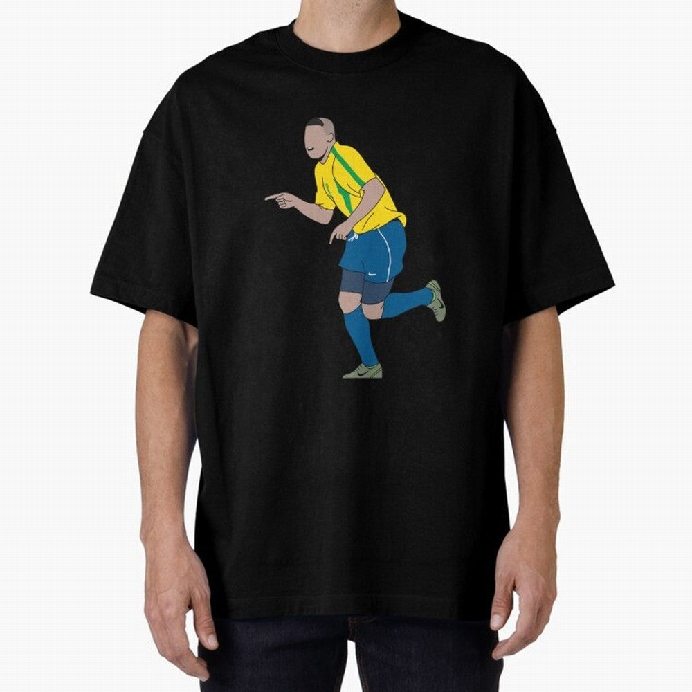 Ronaldo R9 Brazil (2002 WC) Oversized T-Shirt Bring a Champion Mindset to FIFA World Cup 2026 Group Stage for Fans of Messi, CR7 and Mbappe and England and Germany, Bringing Global Supporter Spirit, Legendary Goals, National Colors and Tournament