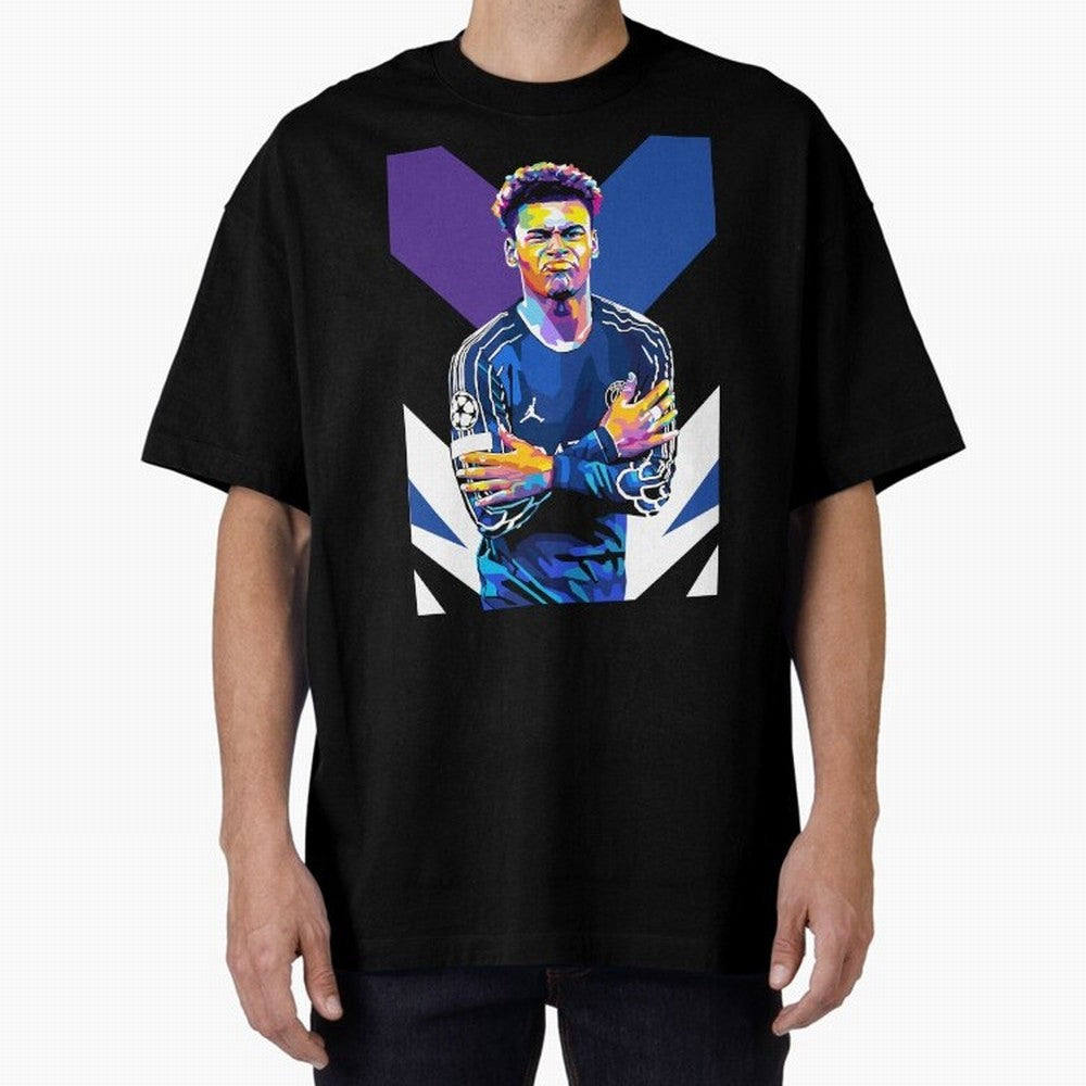 Desire Doue in WPAP Style Oversized T-Shirt Feel the Roar of FIFA World Cup 2026 for Fans of Messi, CR7 and Mbappe and Portugal, Bringing Match Day Excitement, Supporter Culture, Golden Goals and Global Football Passion; Perfect for Supporters Who