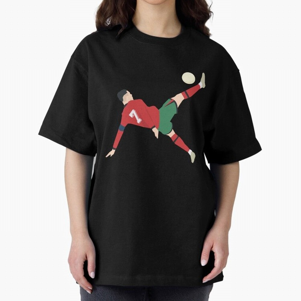 Cristiano Ronaldo CR7 Portugal Oversized T-Shirt Show Up for the Glory of Global Football Passion for FIFA World Cup 2026 Group Stage, Connected to Cristiano Ronaldo, Spain and Netherlands, Sports Nostalgia, International Competition, Famous