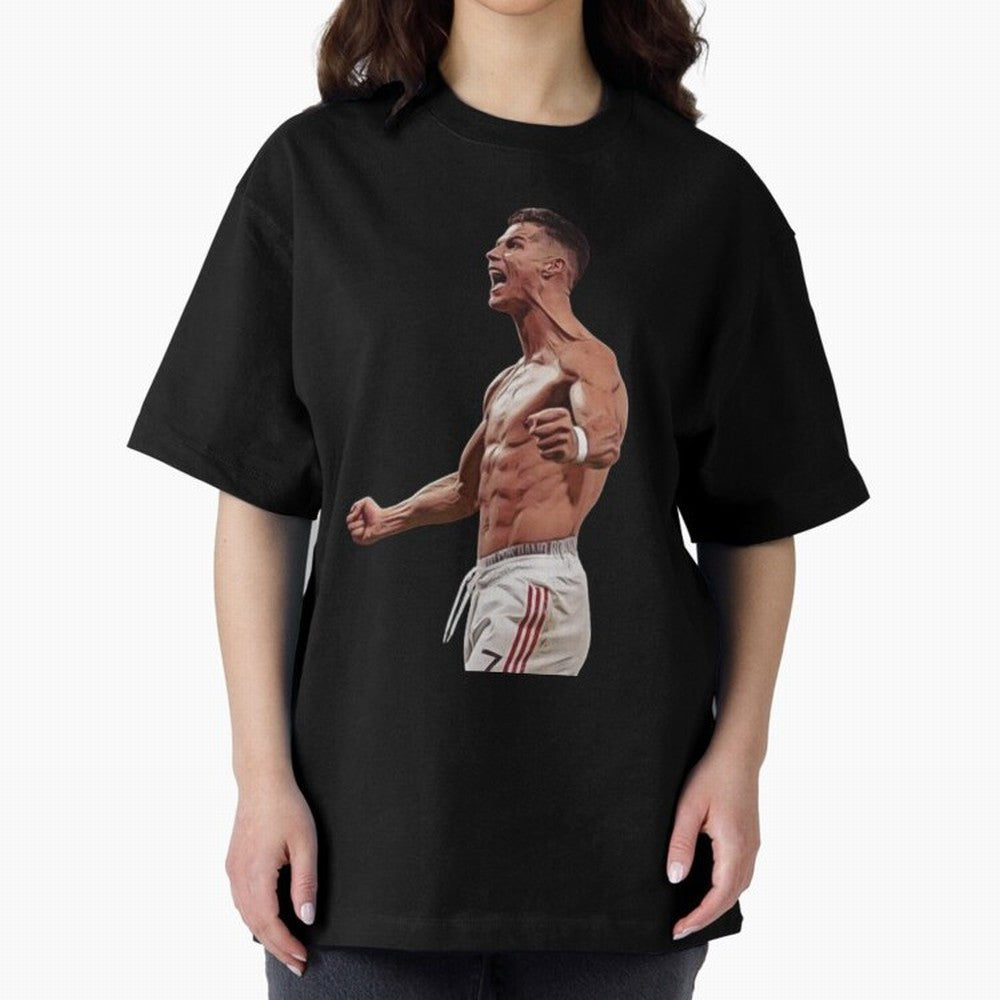 Ronaldo Last Minute Goal Celebration United 7 Oversized T-Shirt Celebrate Football Heritage in FIFA World Cup 2026 Group Stage Inspired by Cristiano Ronaldo, Brazil, Portugal and Argentina Energy, Retro Football Energy, Iconic Rivalries, Trophy