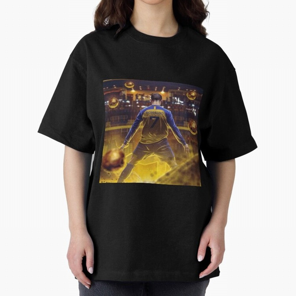 Ronaldo al nassr Oversized T-Shirt Elevate FIFA World Cup 2026 Group Stage Built around Cristiano Ronaldo, Haaland and CR7, Brazil Energy, Tournament Hype, Historic Matchups, Family Viewing Parties and Global Sports Pride; Ideal for Passionate Fans